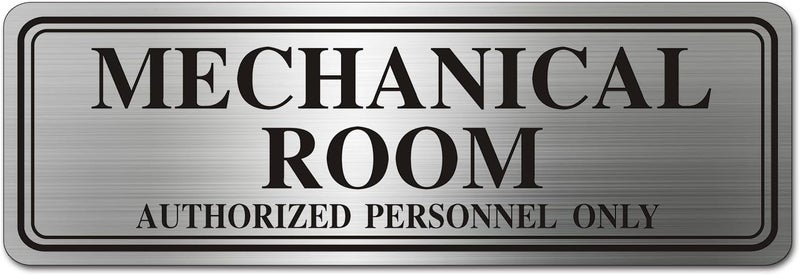 LEMBANG Metal Stainless Steel Authorized Personnel Only Sign，9x3in (Mechanical Room) - Image 1